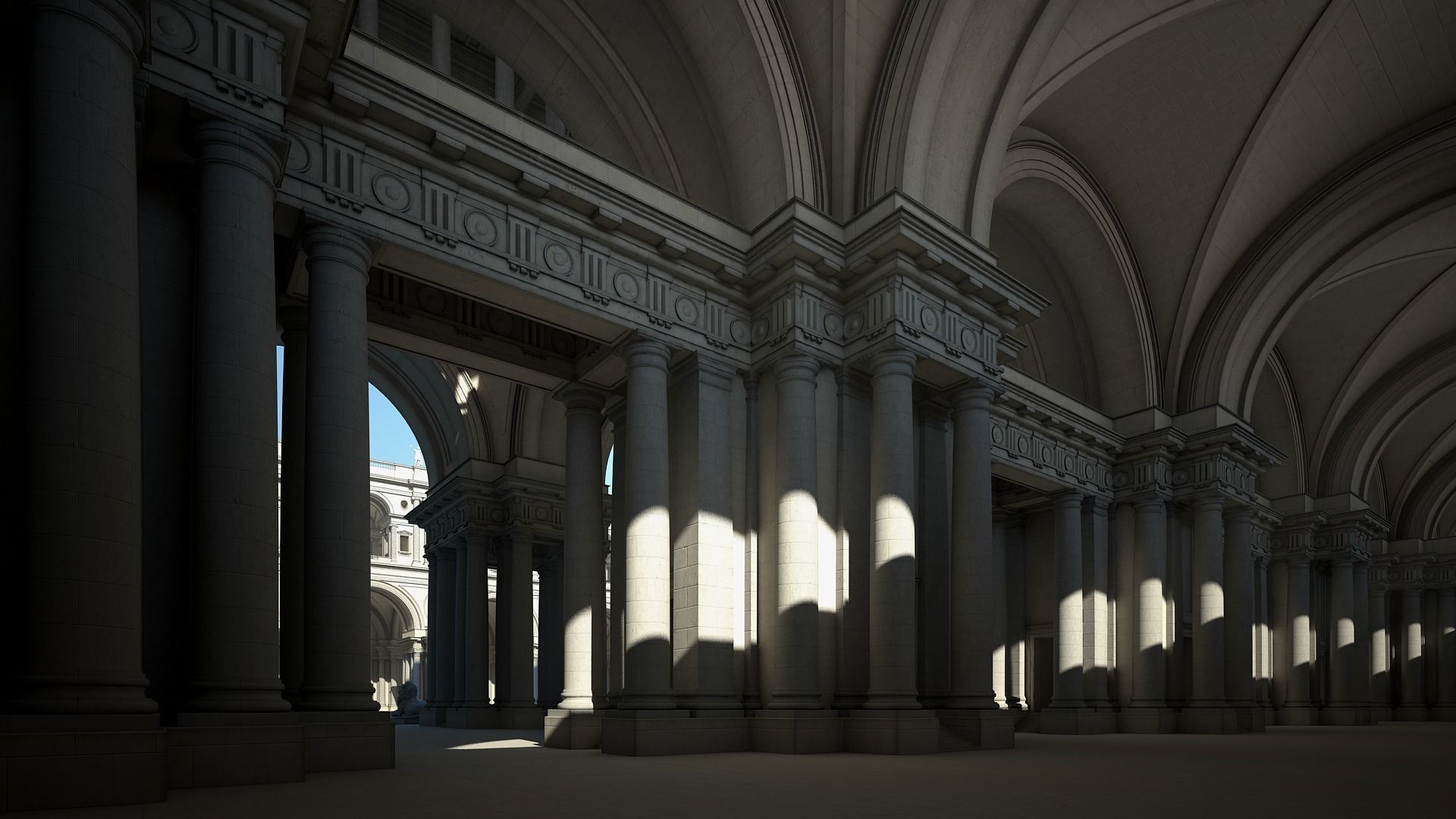 Courtyard of an Ancient Temple II 3D model_4
