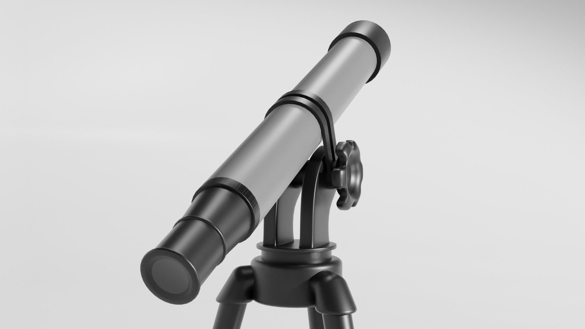Telescope on tripod Low-poly 3D model_7