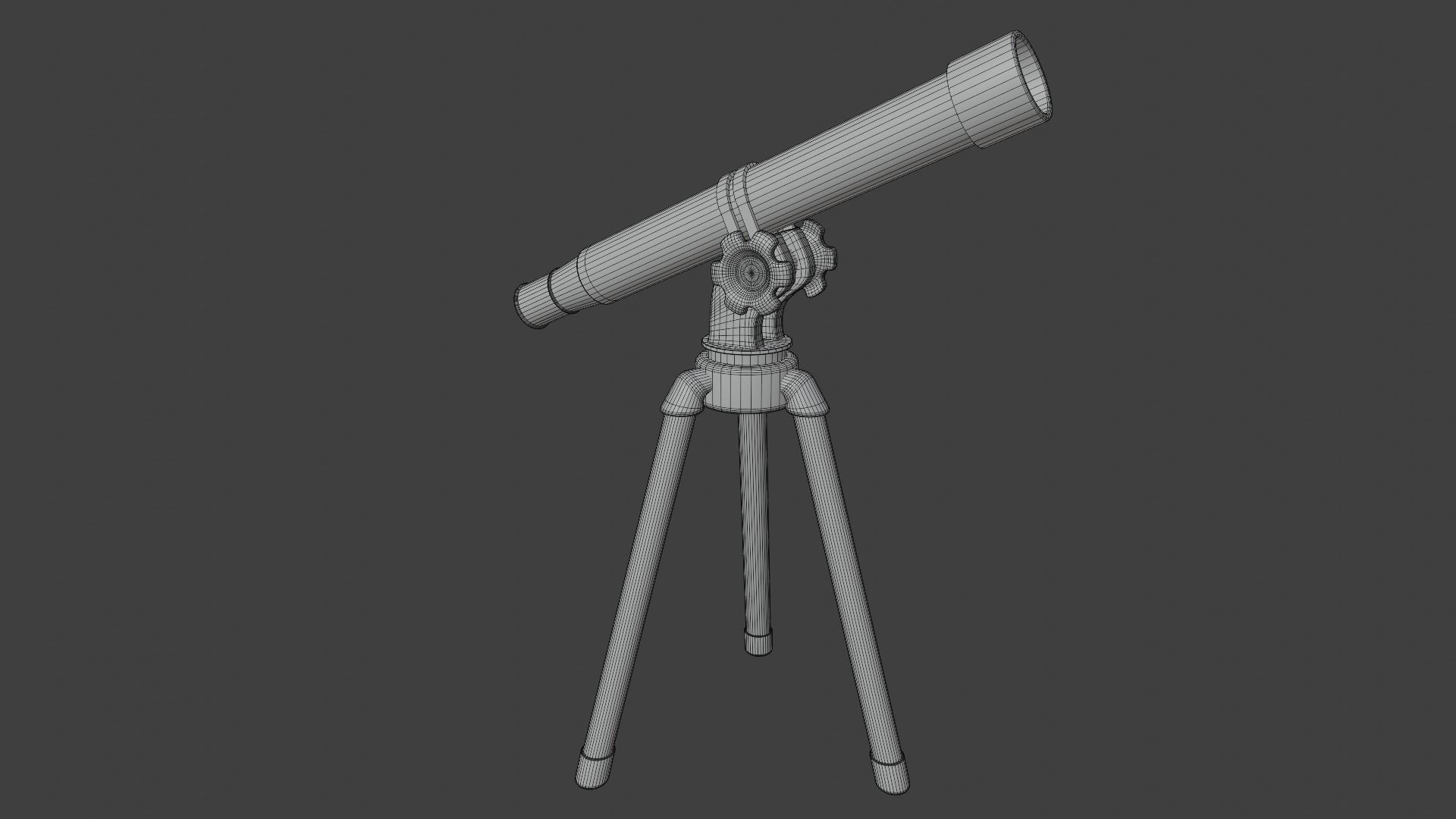 Telescope on tripod Low-poly 3D model_10