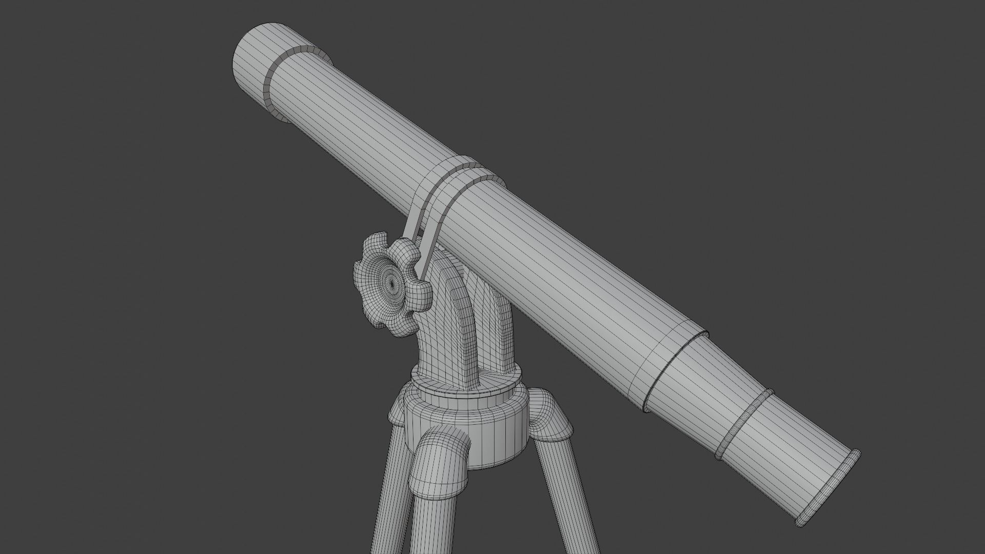 Telescope on tripod Low-poly 3D model_12