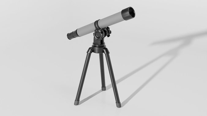 Telescope on tripod Low-poly 3D model
