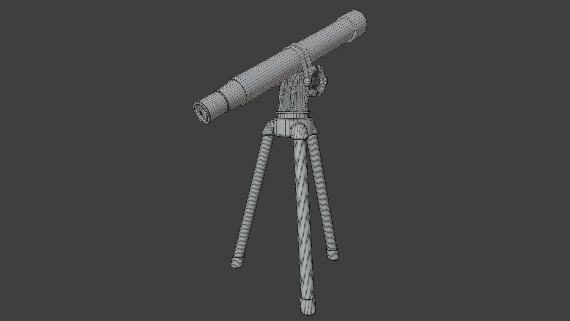 Telescope on tripod Low-poly 3D model_11