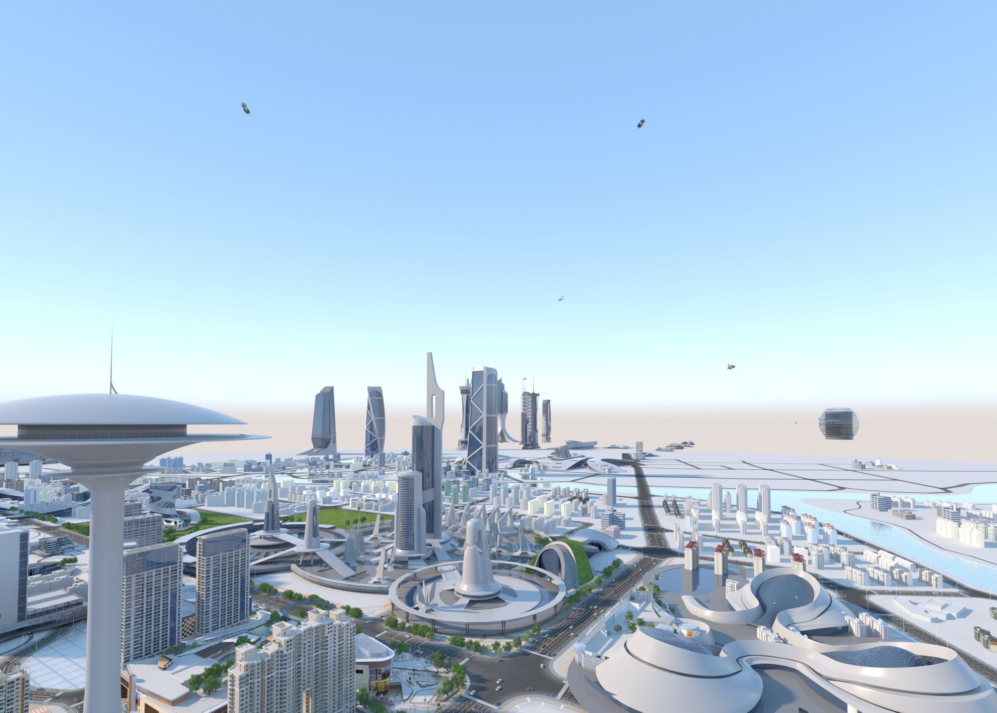 FUTURE CITY Low-poly 3D model_2
