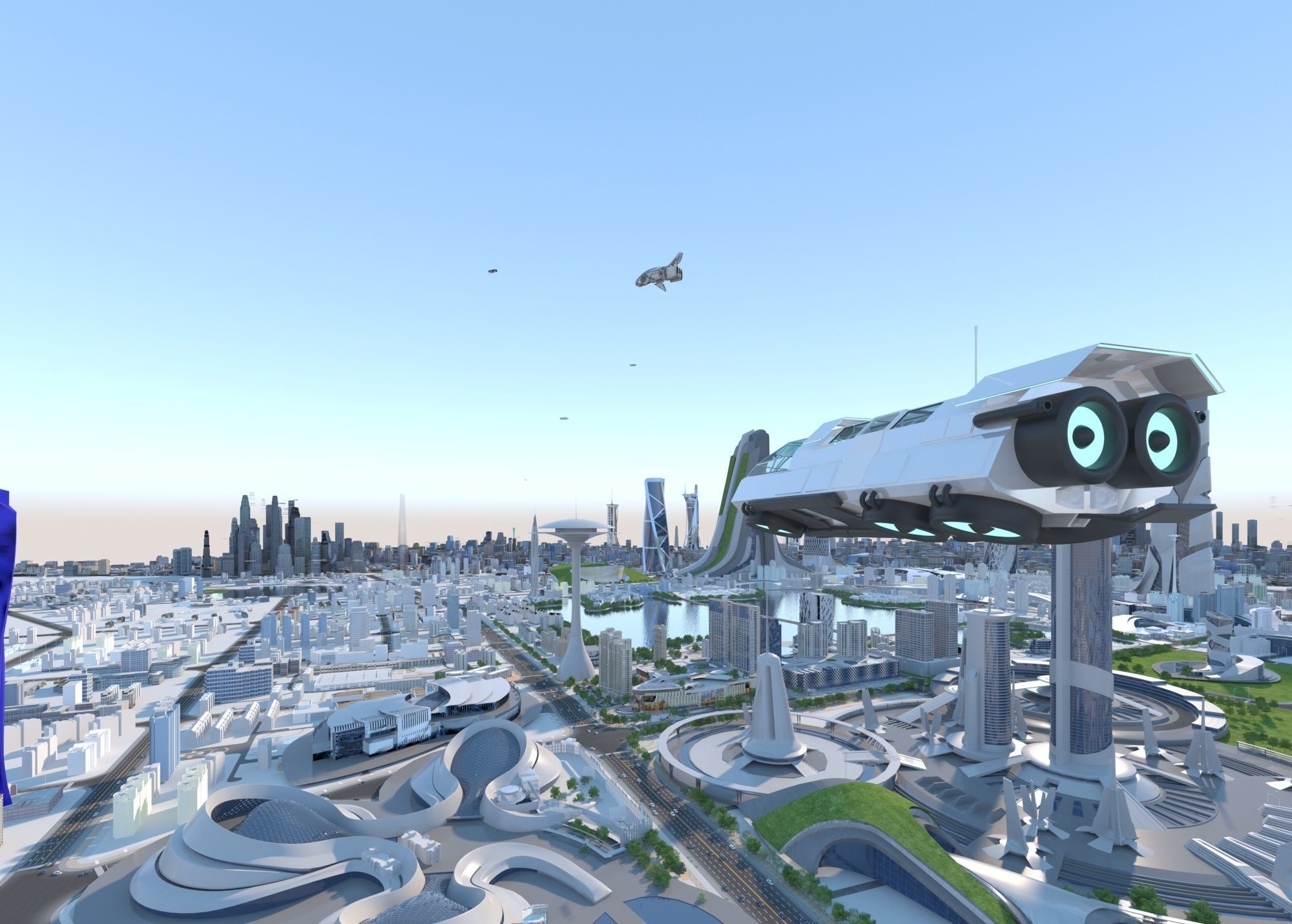 FUTURE CITY Low-poly 3D model_1