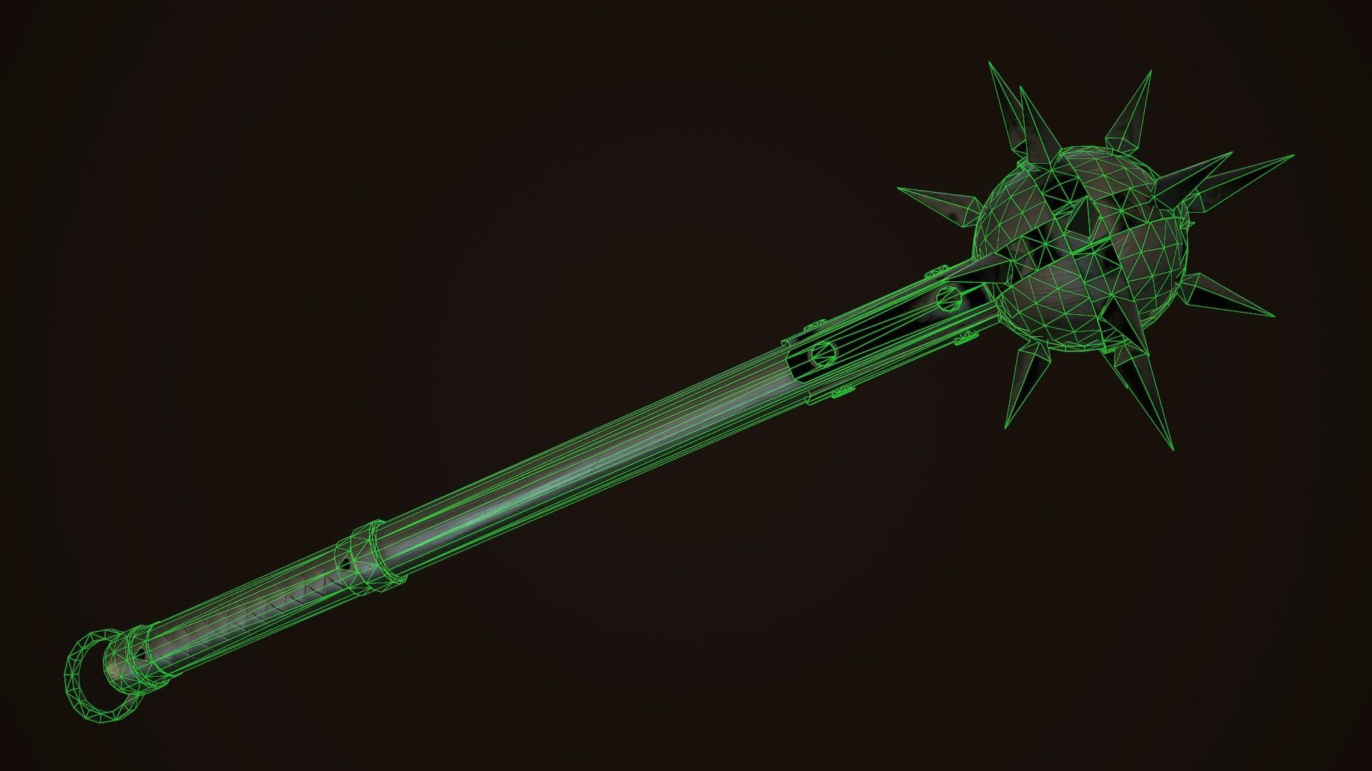 Mace 08 Low-poly 3D model_9