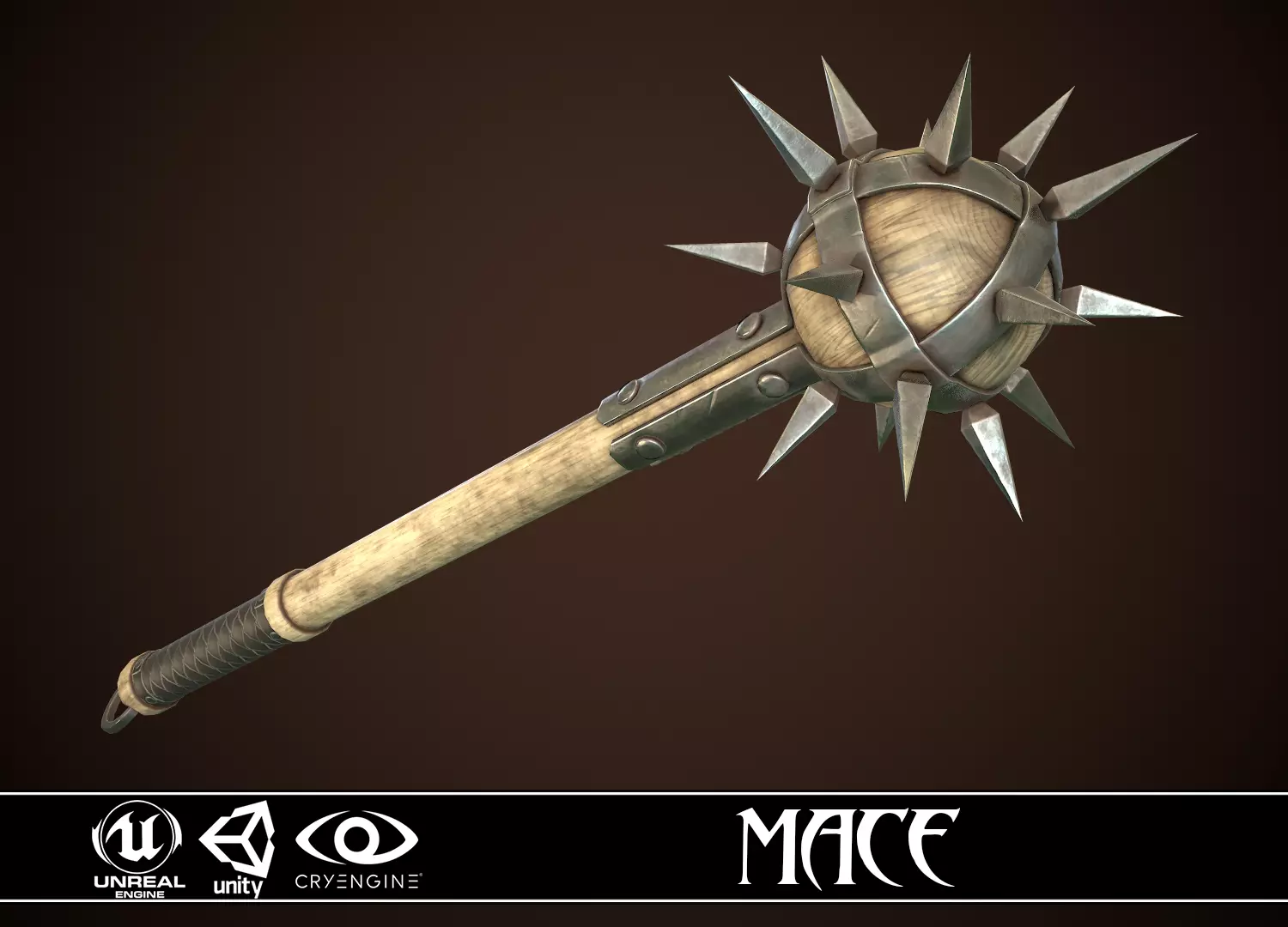 Mace 08 Low-poly 3D model_0
