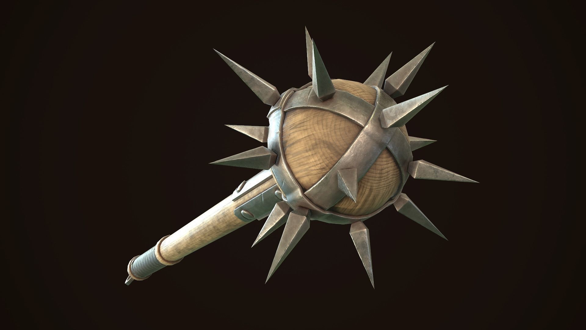 Mace 08 Low-poly 3D model_4