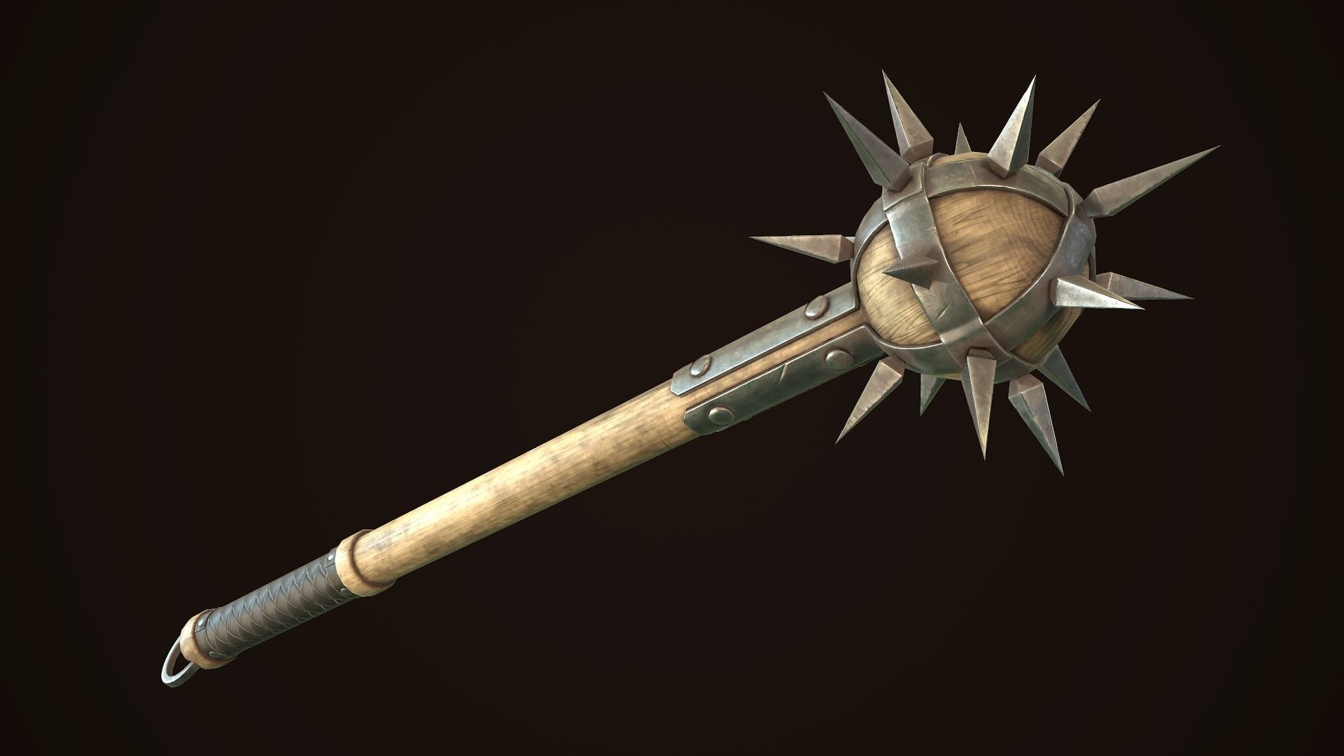 Mace 08 Low-poly 3D model_3
