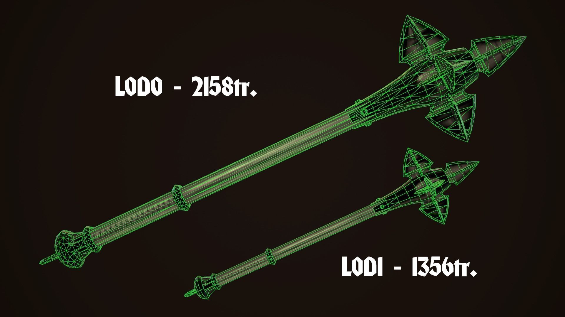 Mace 09 Low-poly 3D model_8