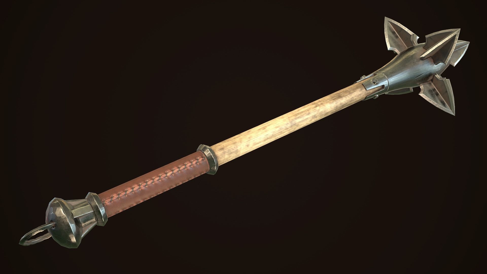 Mace 09 Low-poly 3D model_5