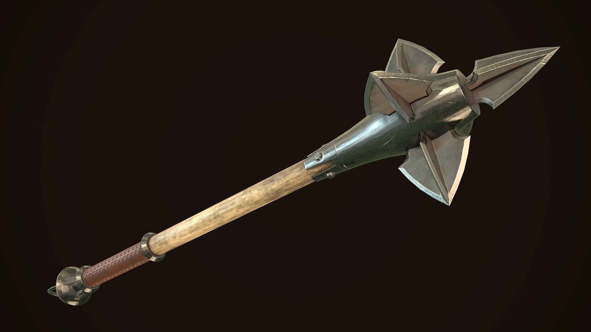 Mace 09 Low-poly 3D model_3
