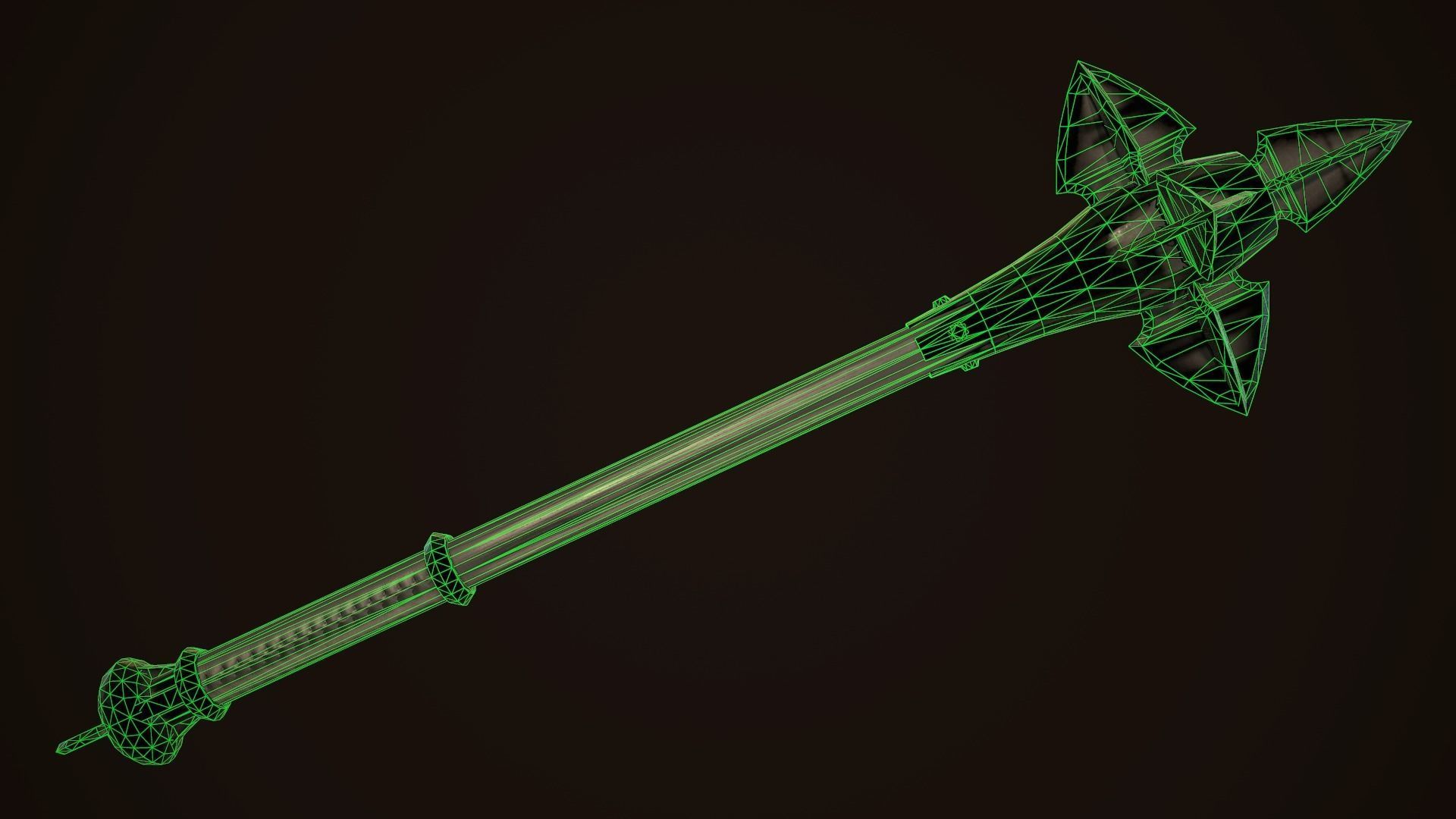 Mace 09 Low-poly 3D model_9
