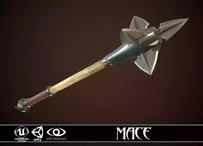 Mace 09 Low-poly 3D model
