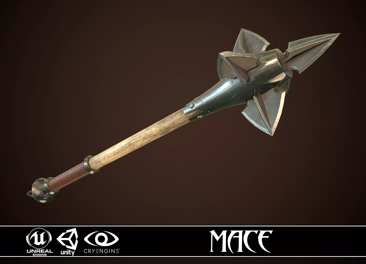 Mace 09 Low-poly 3D model_0