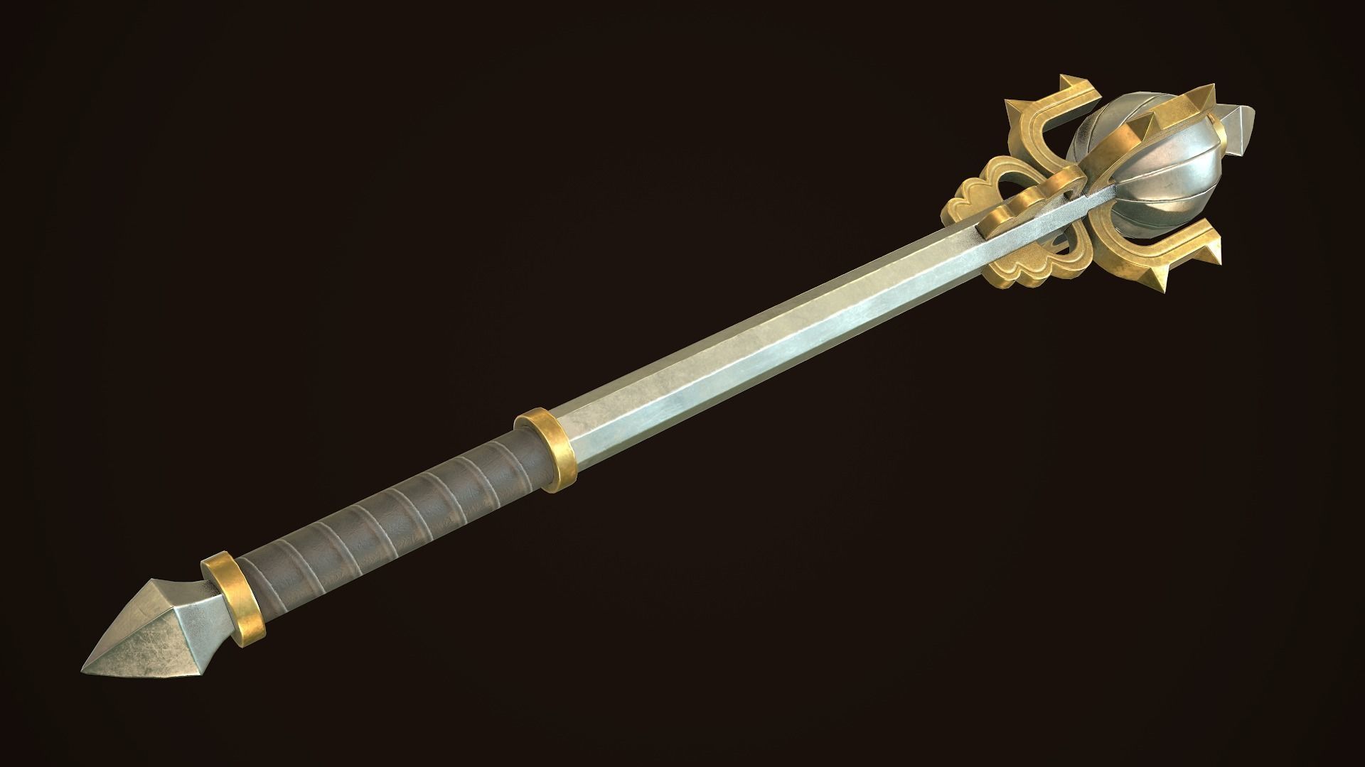 Mace 10 Low-poly 3D model_5