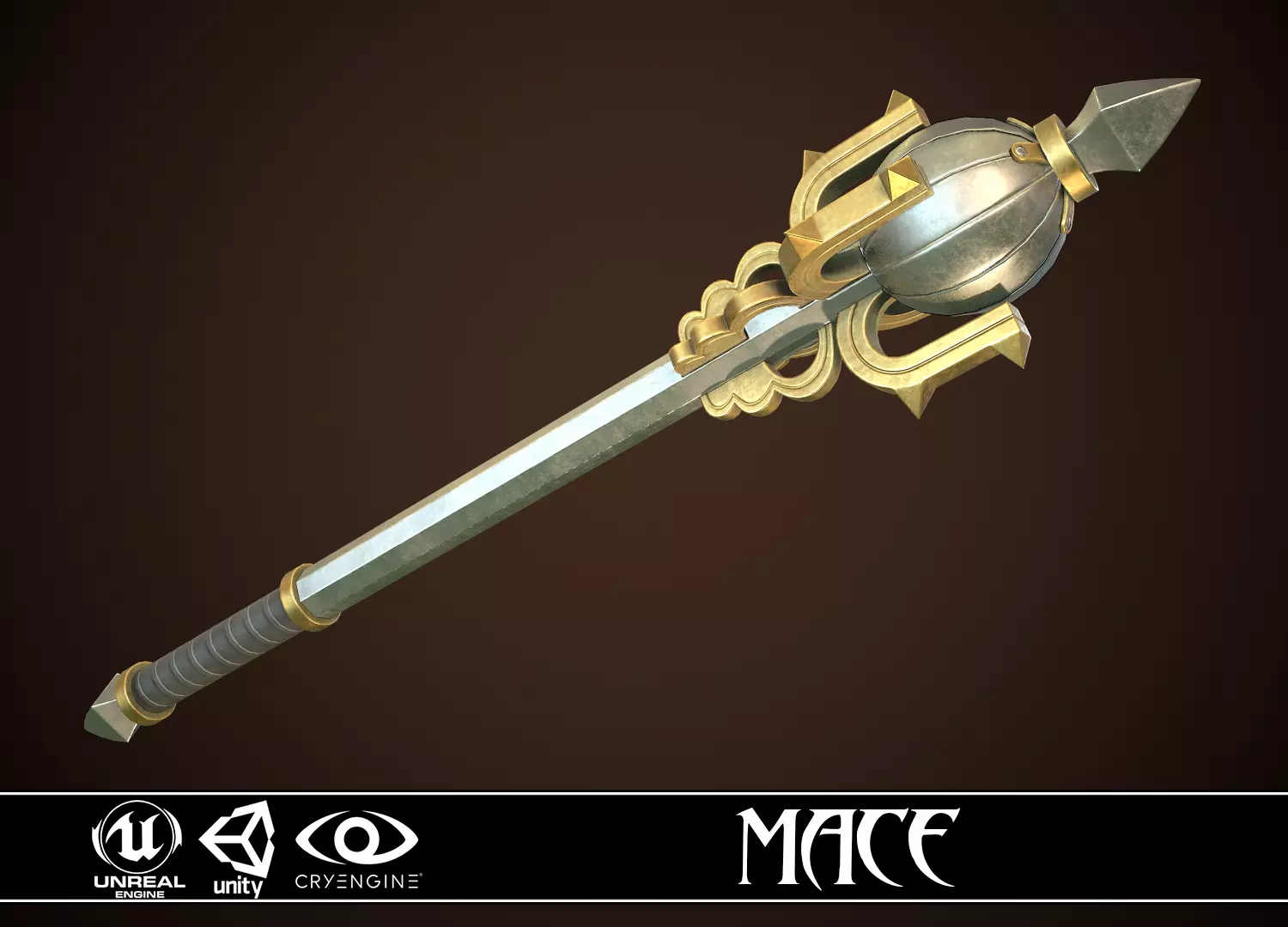 Mace 10 Low-poly 3D model_0