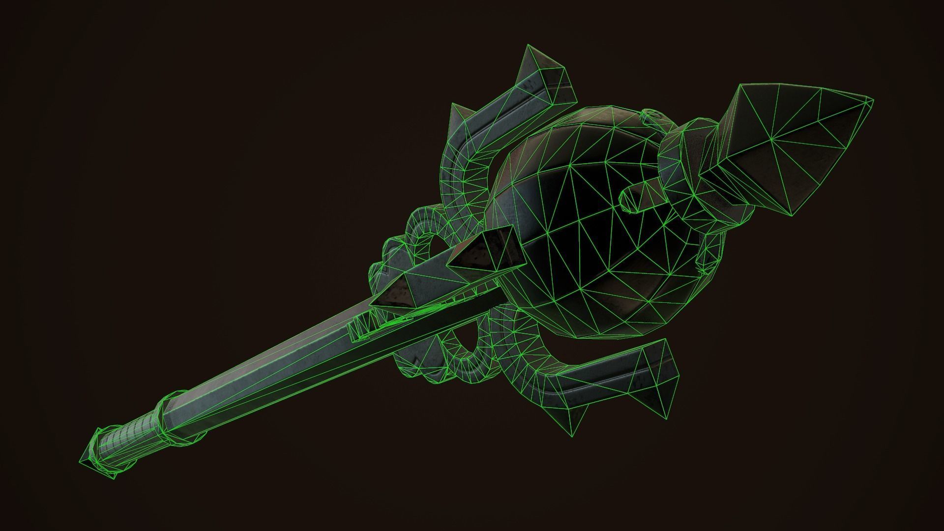 Mace 10 Low-poly 3D model_11