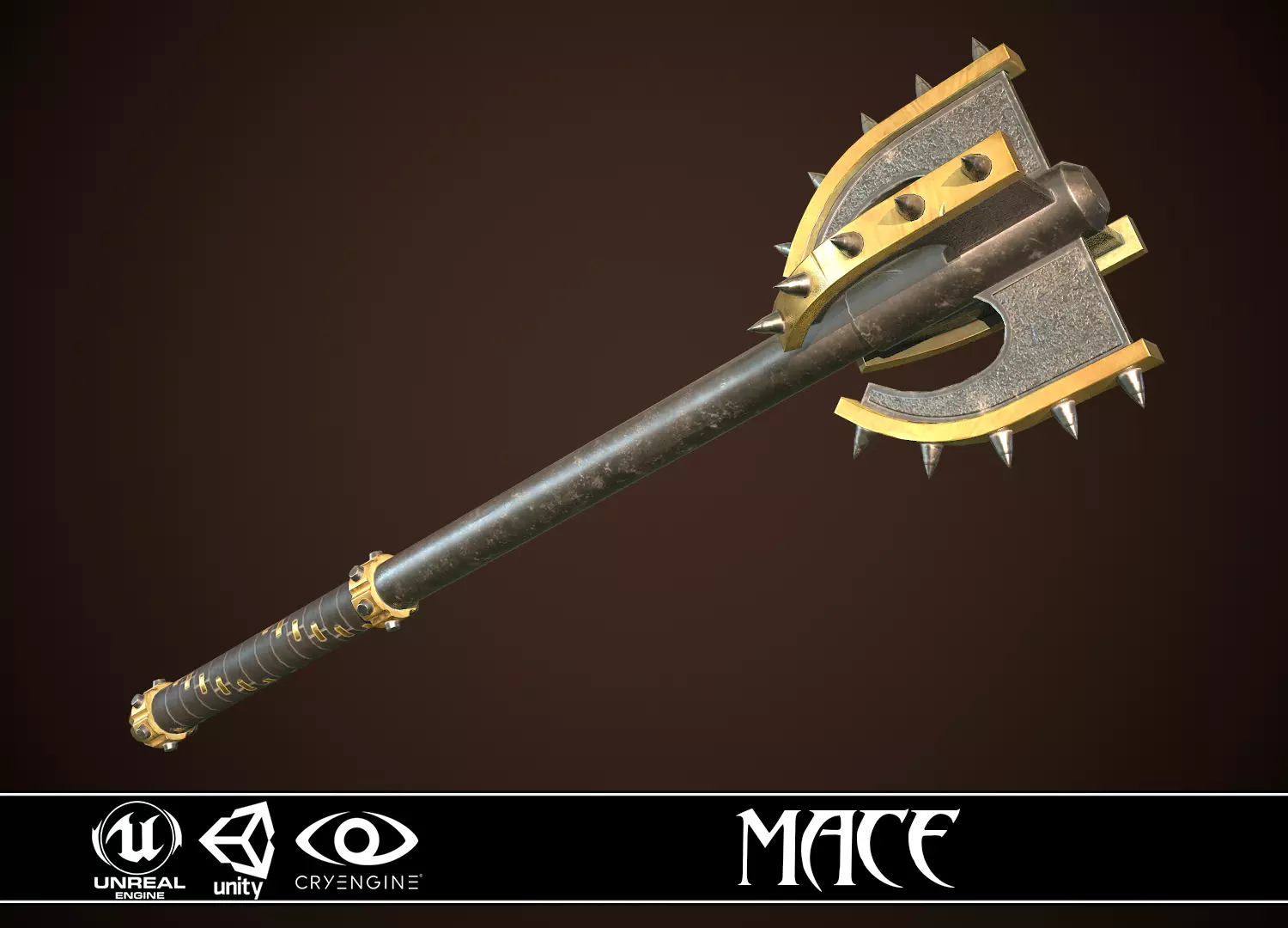 Mace 12 Low-poly 3D model_0