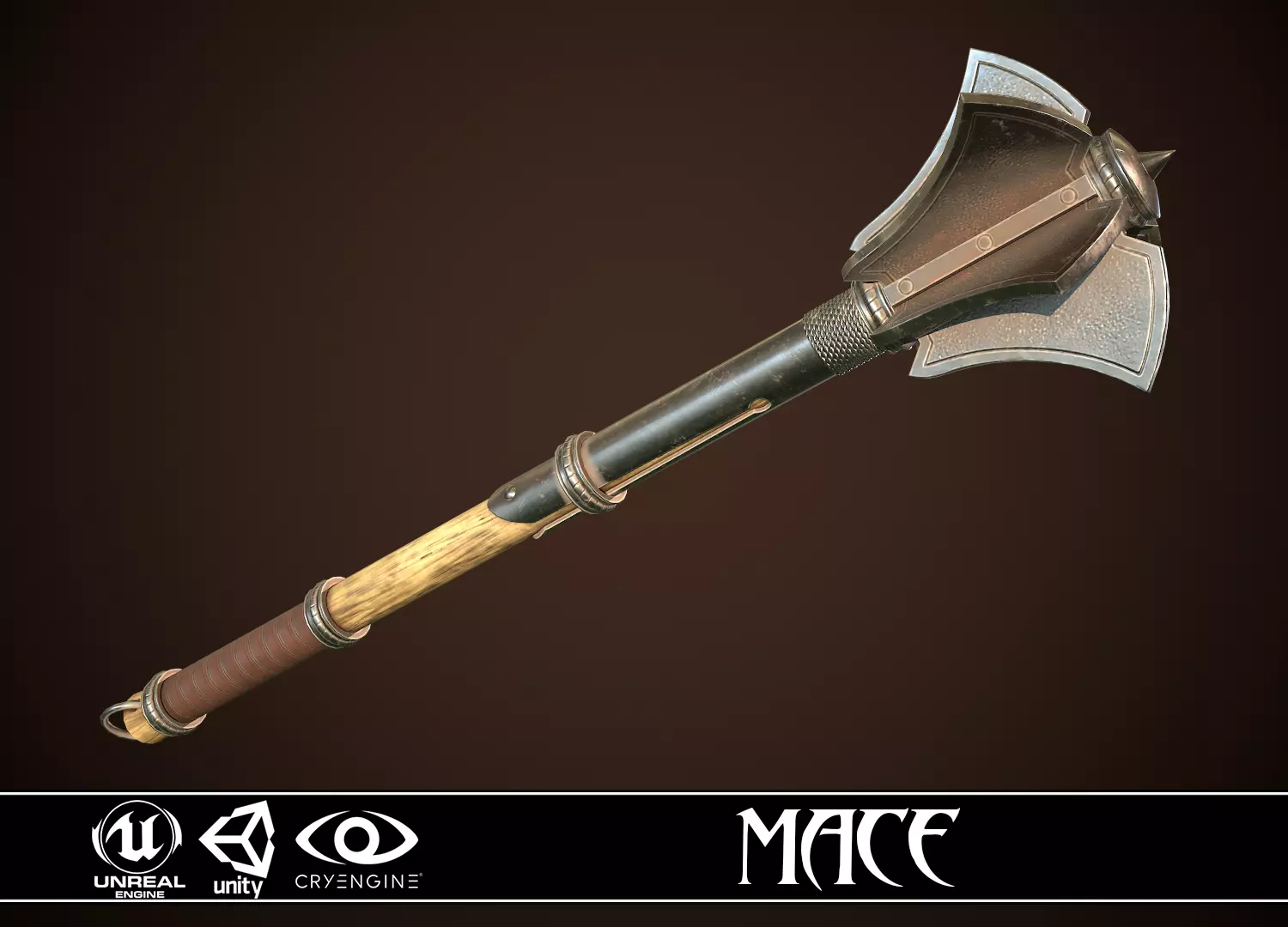 Mace 13 Low-poly 3D model_0