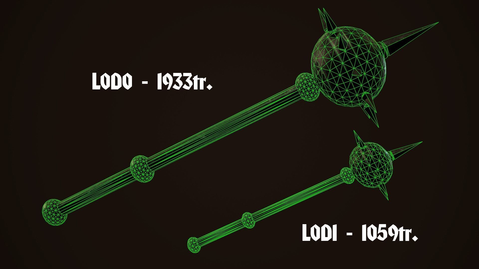 Mace 14 Low-poly 3D model_8
