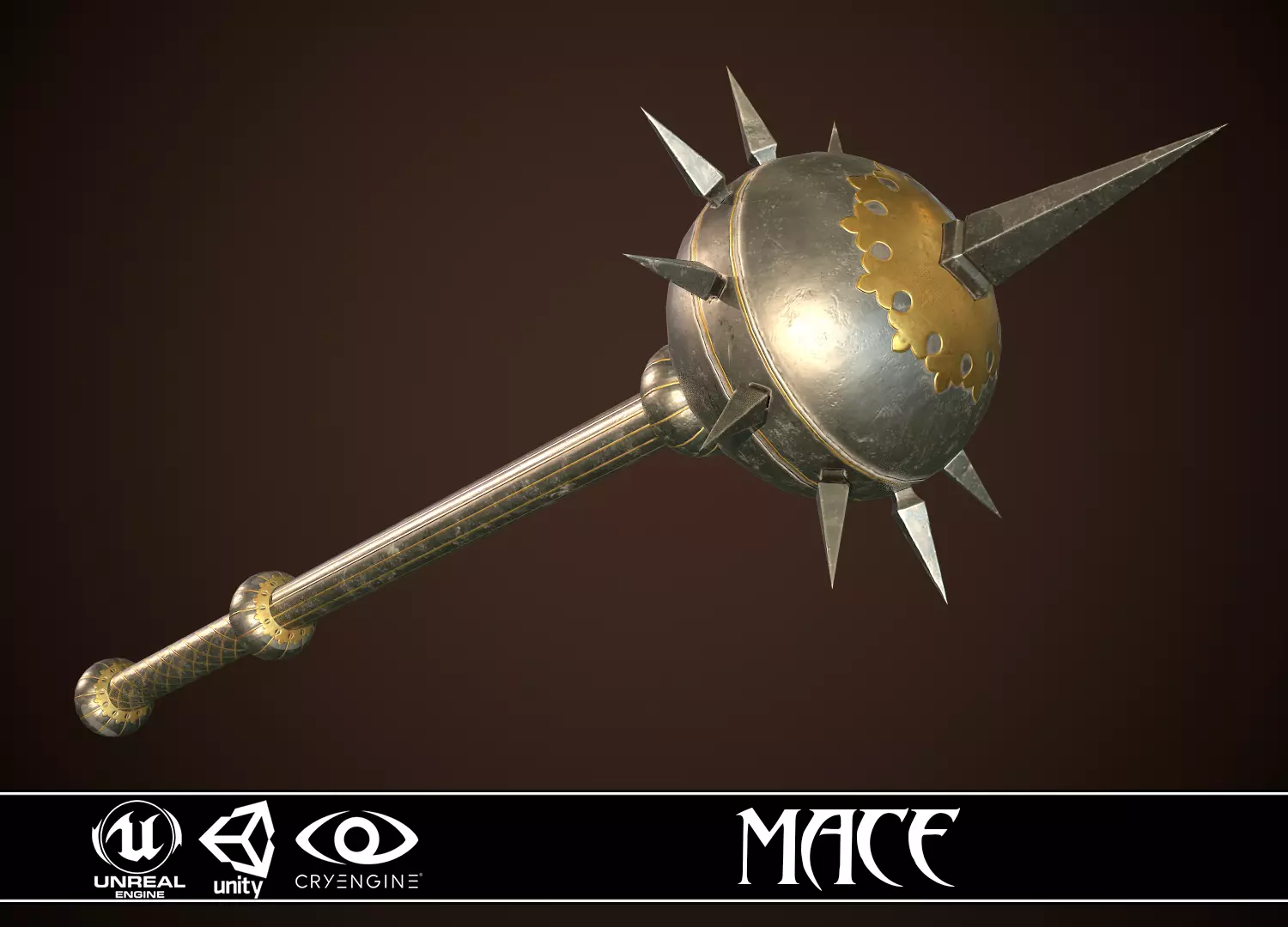Mace 14 Low-poly 3D model_0