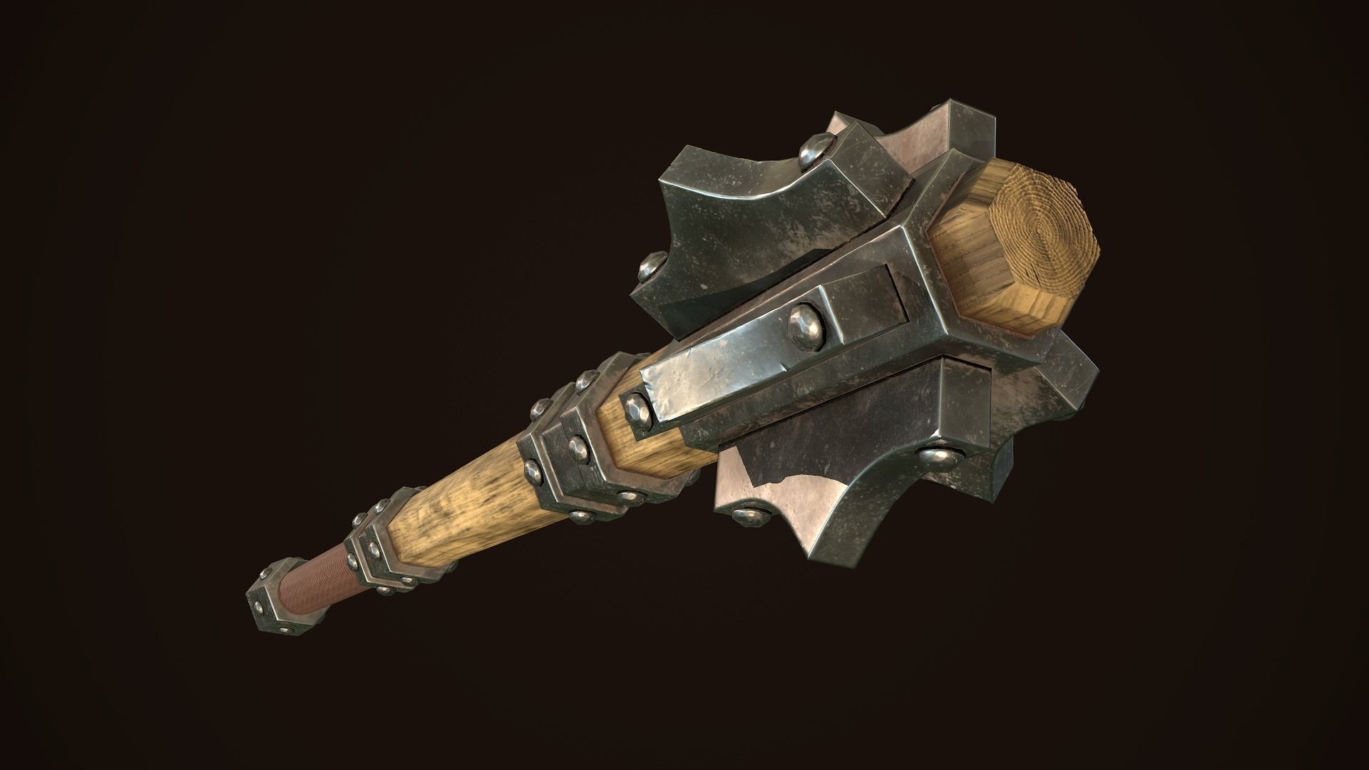 Mace 15 Low-poly 3D model_5