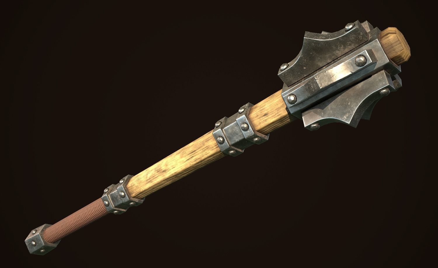 Mace 15 Low-poly 3D model_3