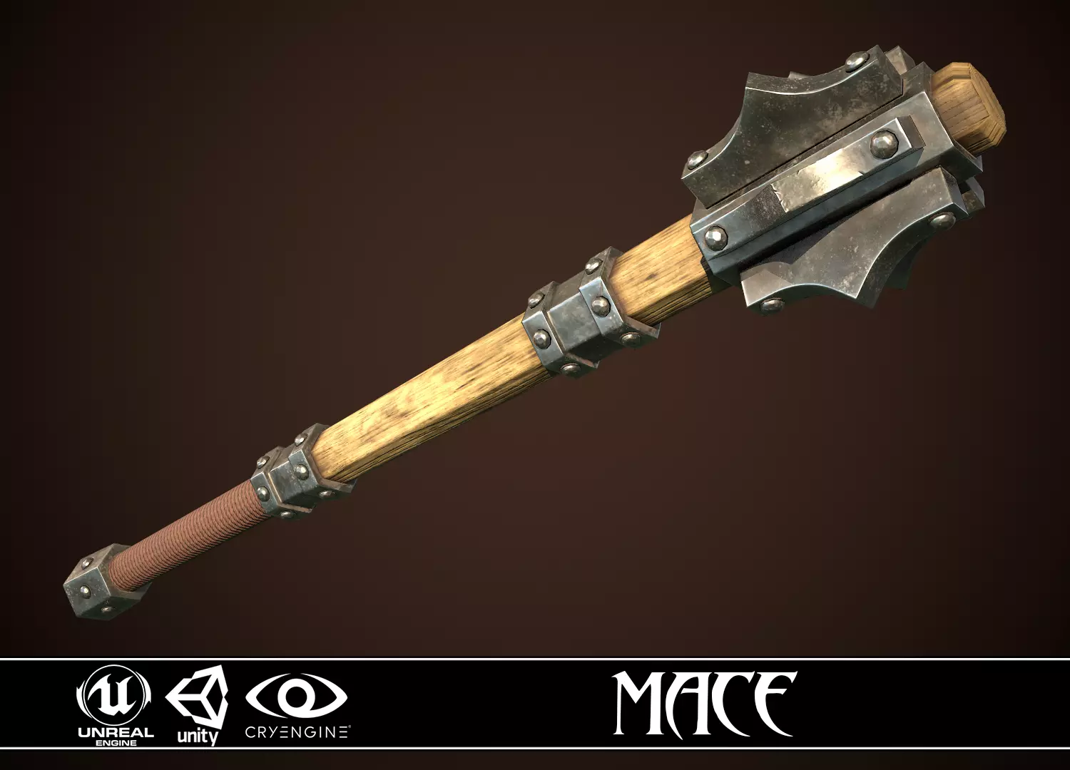 Mace 15 Low-poly 3D model_0