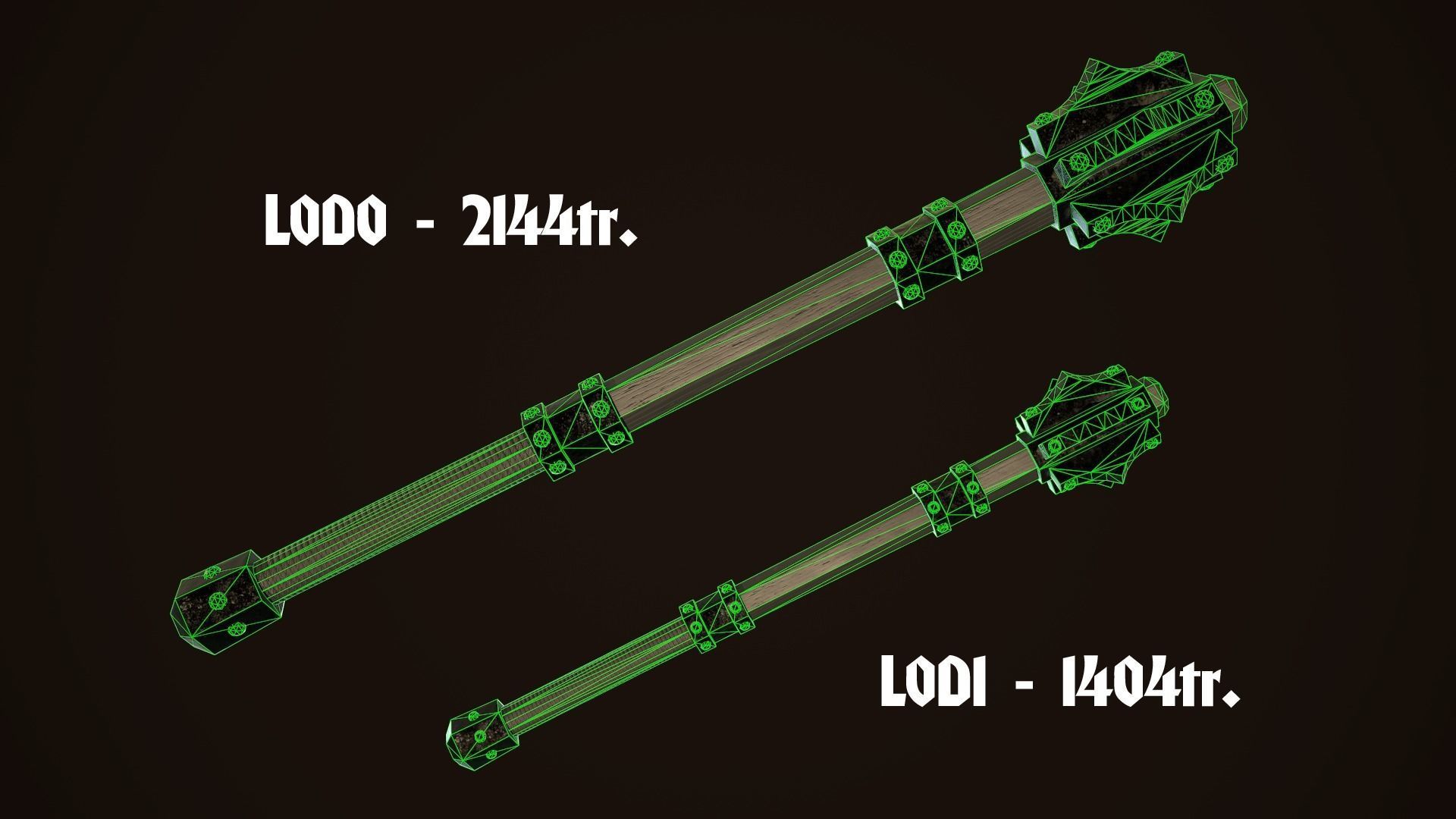 Mace 15 Low-poly 3D model_8