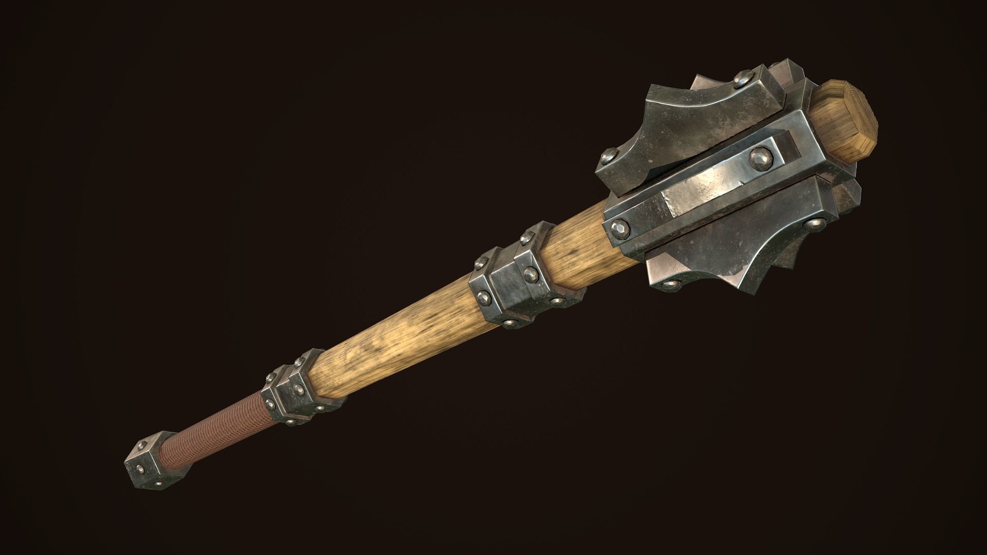 Mace 15 Low-poly 3D model_4