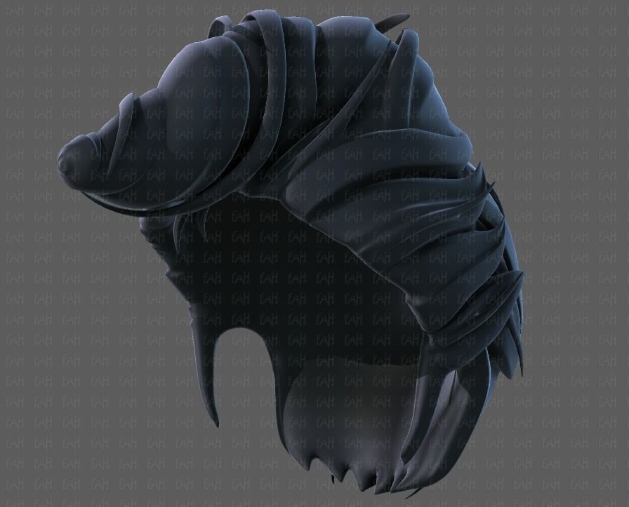 3D Hair style for boy V65 Low-poly 3D model_41