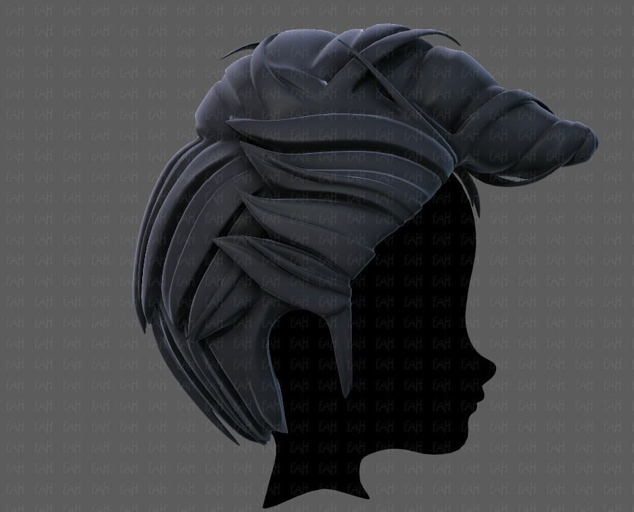 3D Hair style for boy V65 Low-poly 3D model_3
