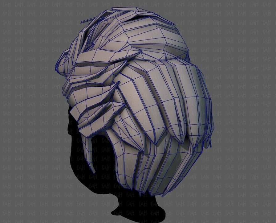 3D Hair style for boy V65 Low-poly 3D model_30