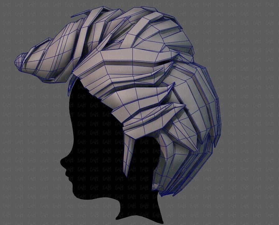 3D Hair style for boy V65 Low-poly 3D model_31