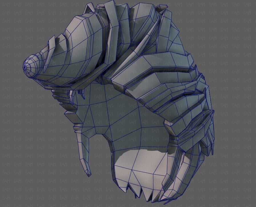 3D Hair style for boy V65 Low-poly 3D model_44