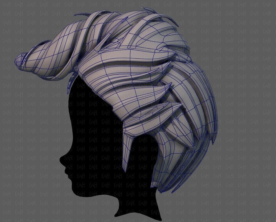 3D Hair style for boy V65 Low-poly 3D model_15