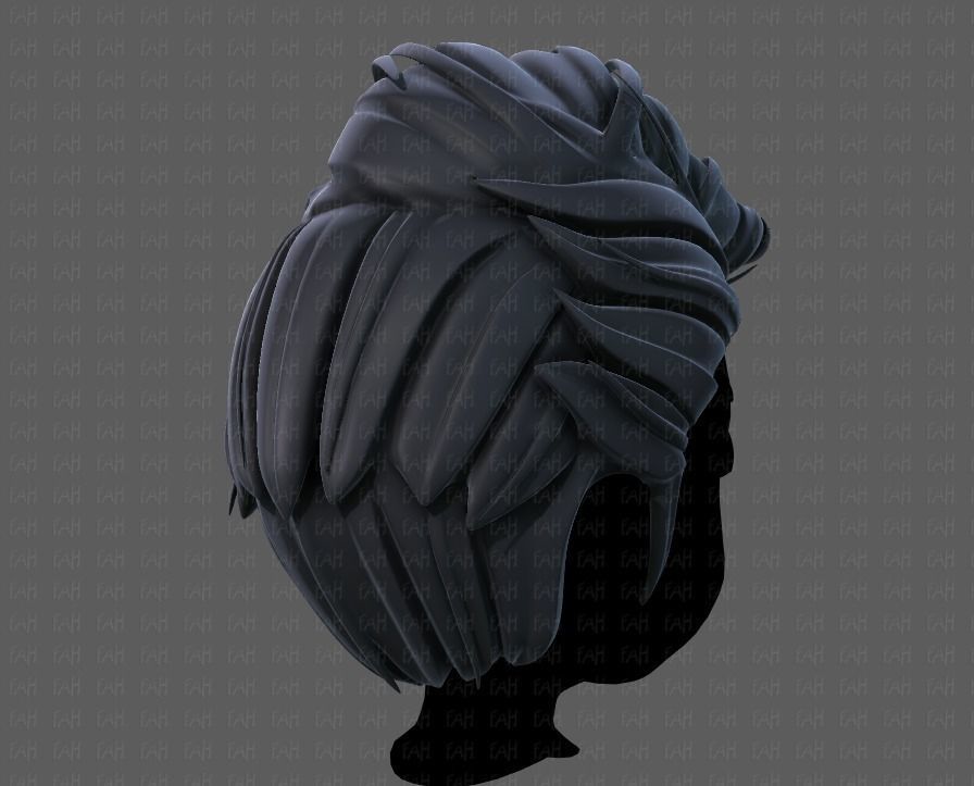 3D Hair style for boy V65 Low-poly 3D model_4