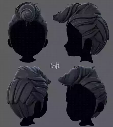 3D Hair style for boy V65 Low-poly 3D model