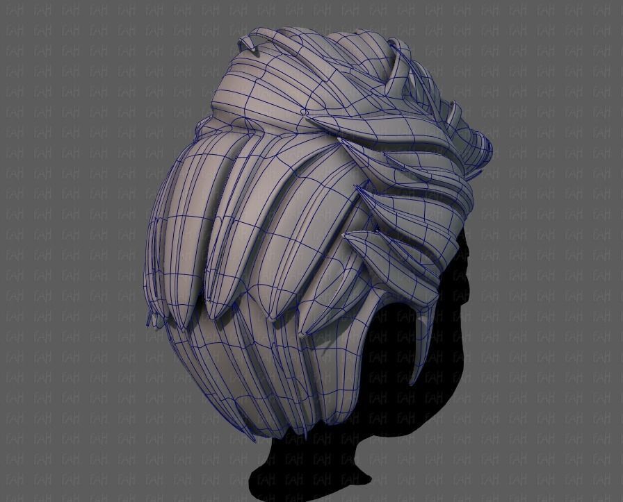 3D Hair style for boy V65 Low-poly 3D model_12
