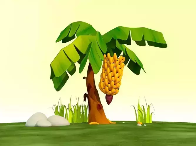 Cartoon Banana Tree 3D model