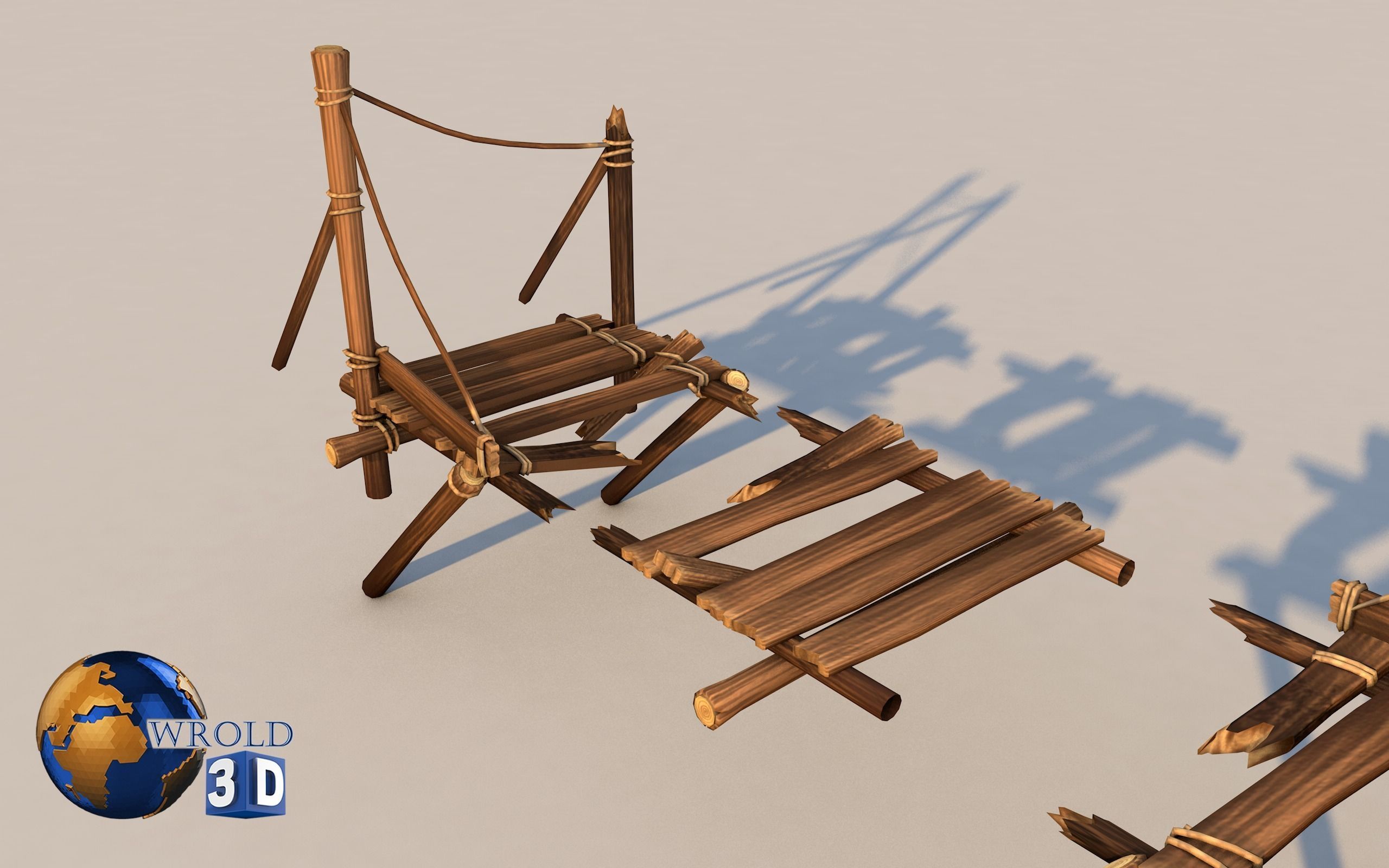 Medieval Bridge Lowpoly 3D Model Low-poly 3D model_3