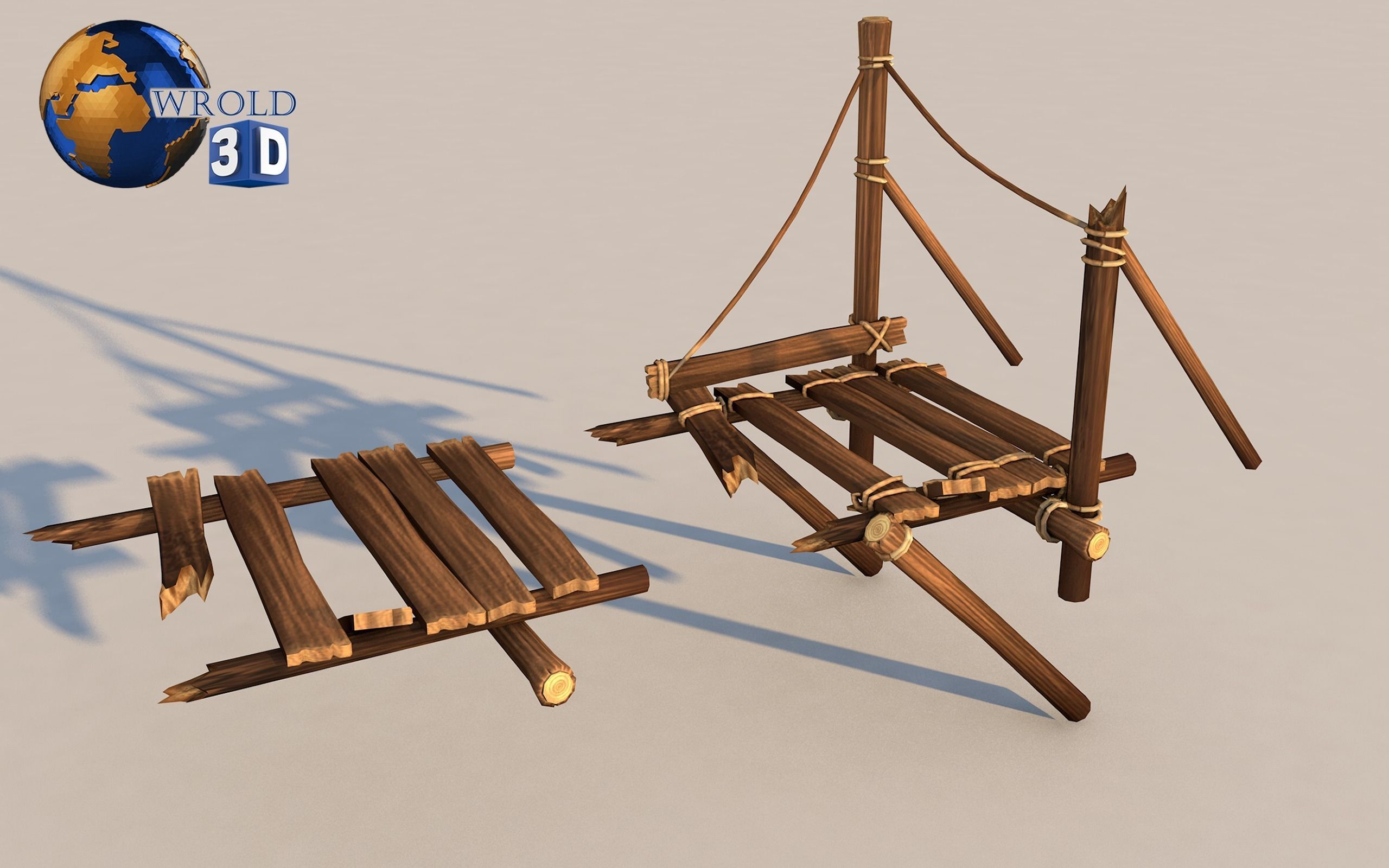 Medieval Bridge Lowpoly 3D Model Low-poly 3D model_2