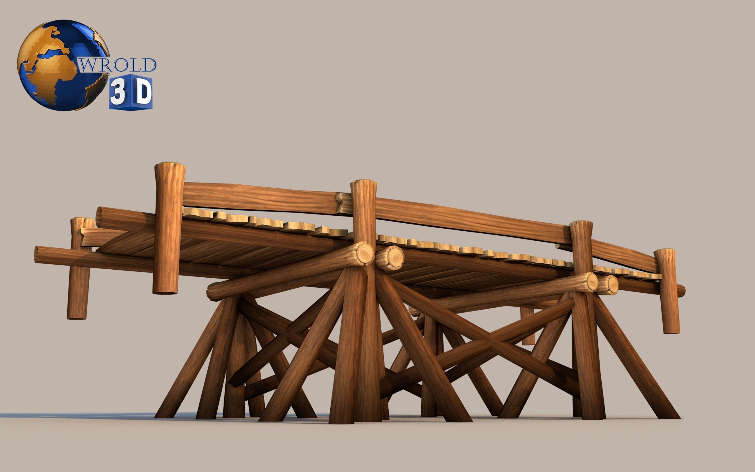 Medieval Bridge Lowpoly 3D Model Low-poly 3D model_4