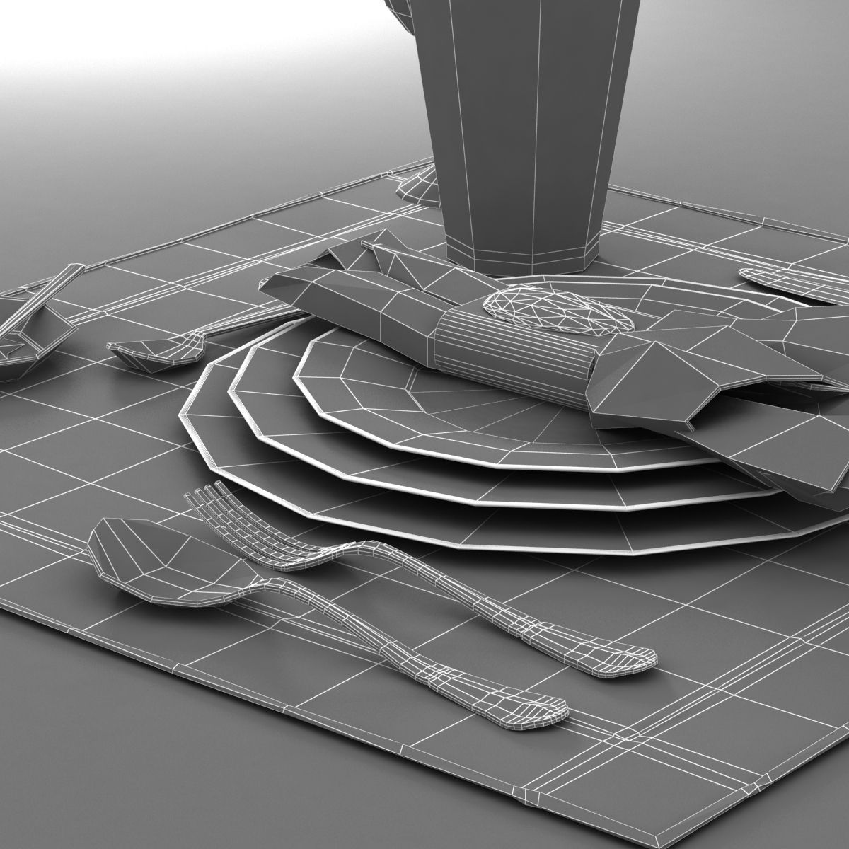 Dinnerware Table Set 3D model_8