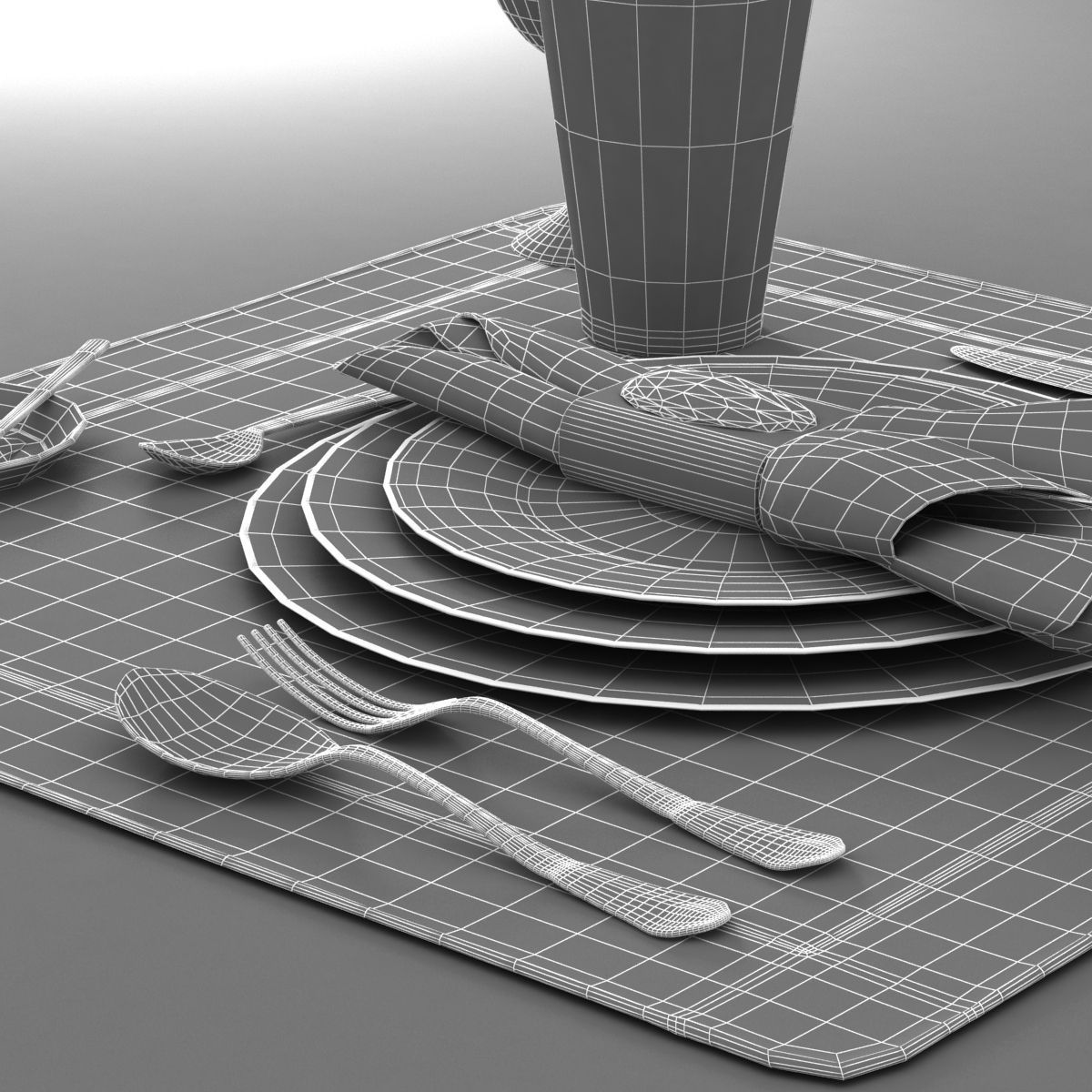 Dinnerware Table Set 3D model_10