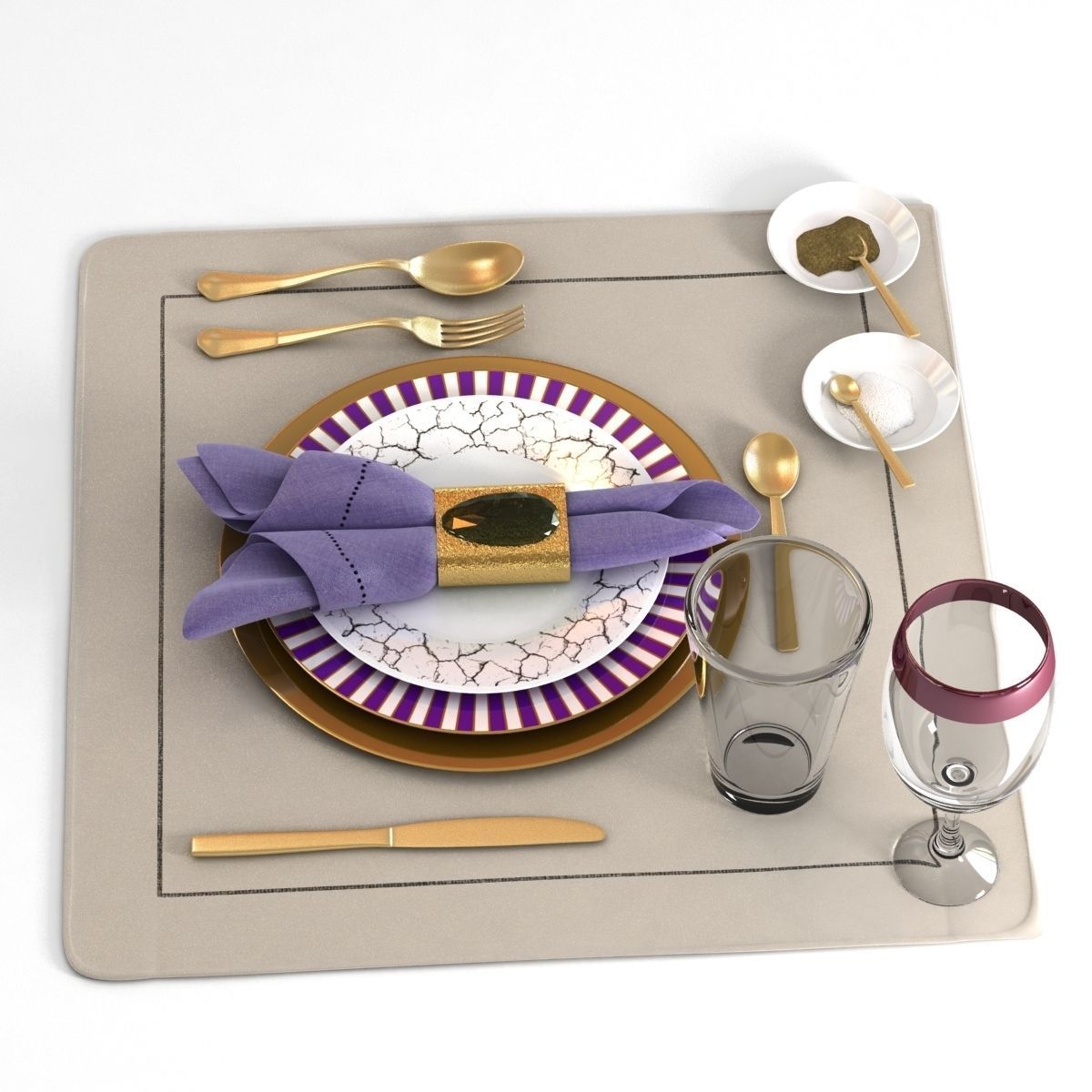 Dinnerware Table Set 3D model_2