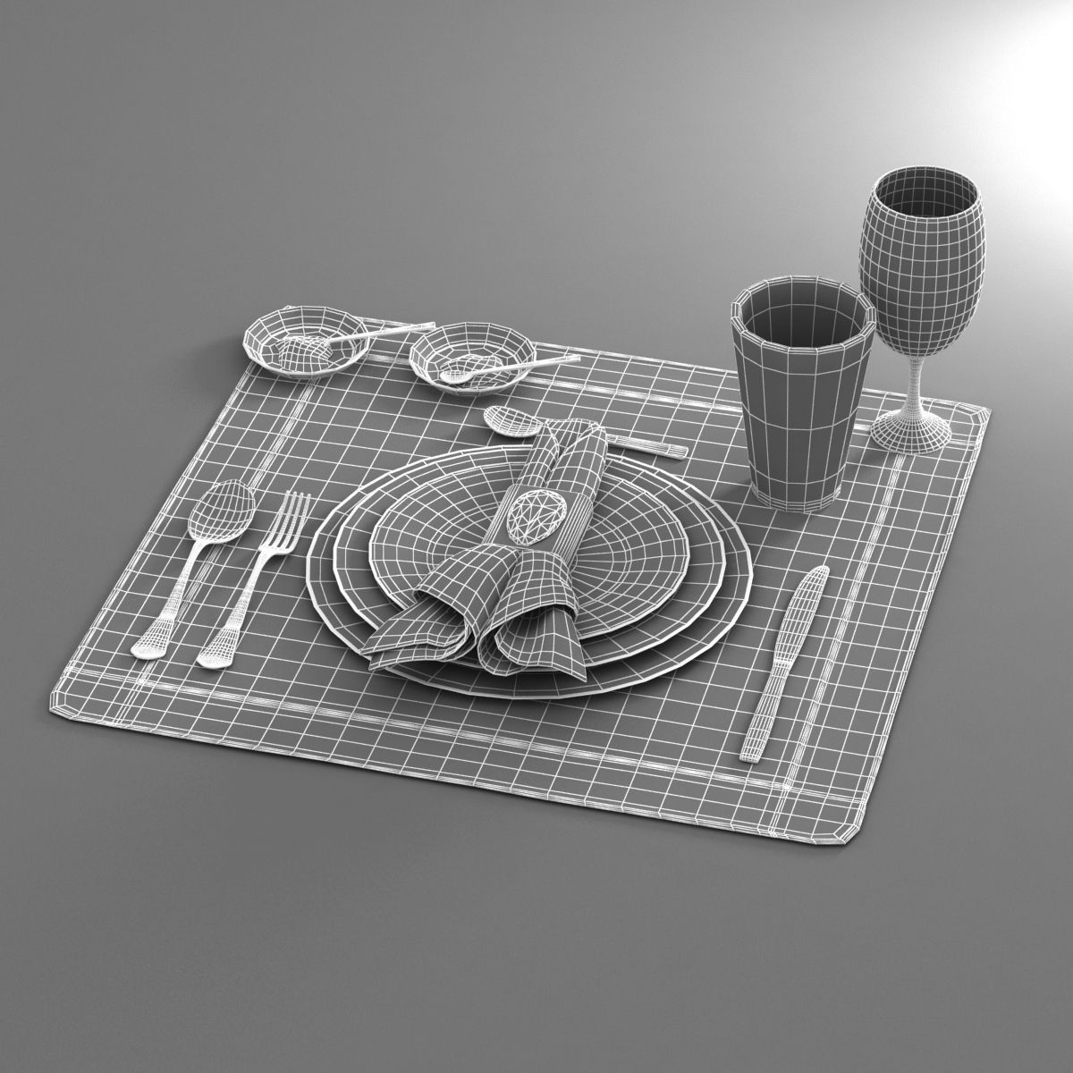 Dinnerware Table Set 3D model_9