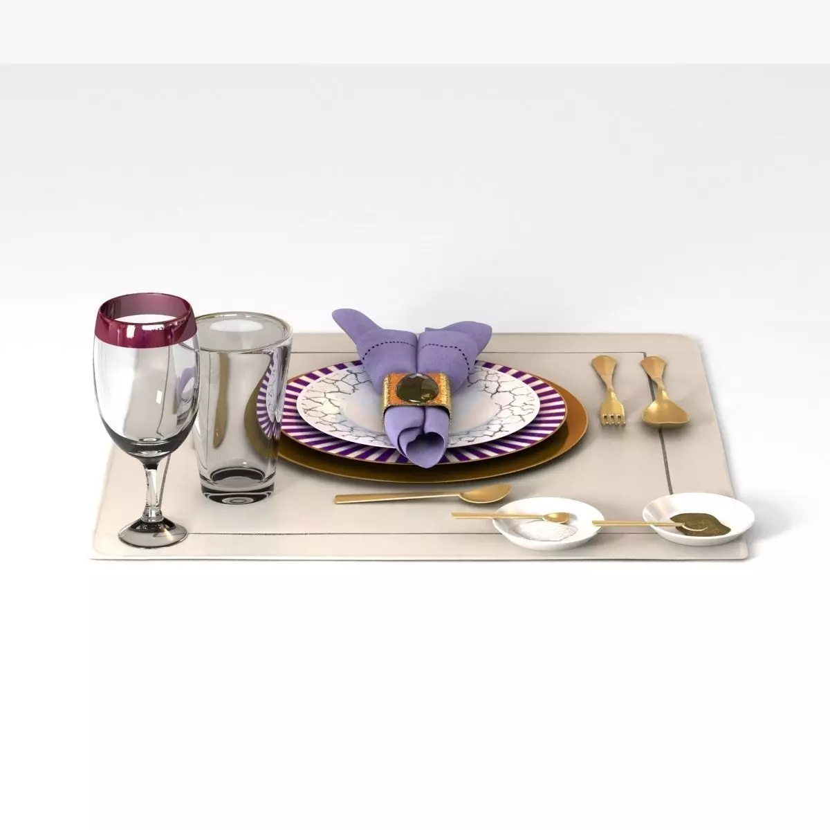 Dinnerware Table Set 3D model_0