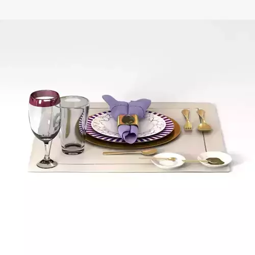 Dinnerware Table Set 3D model