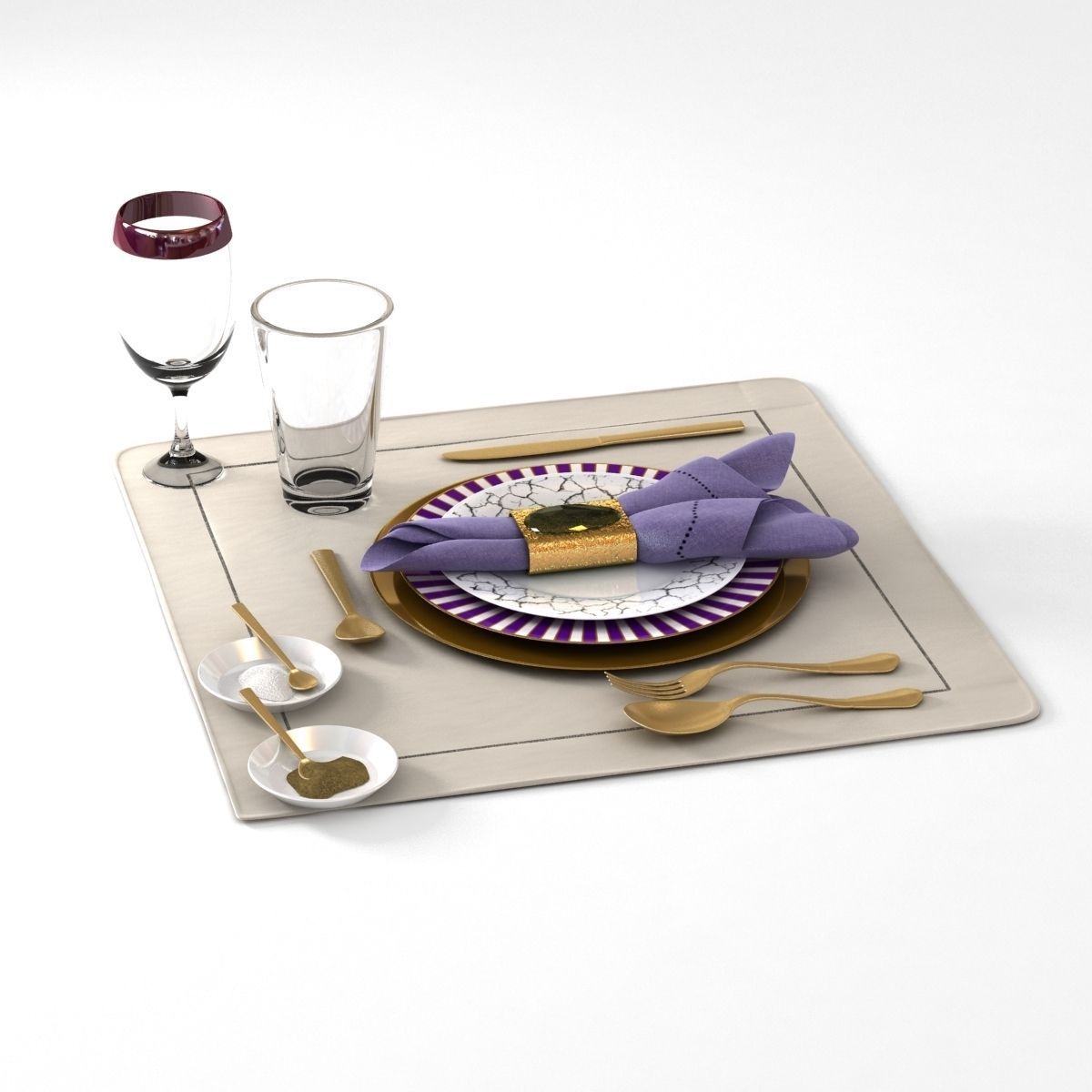 Dinnerware Table Set 3D model_1